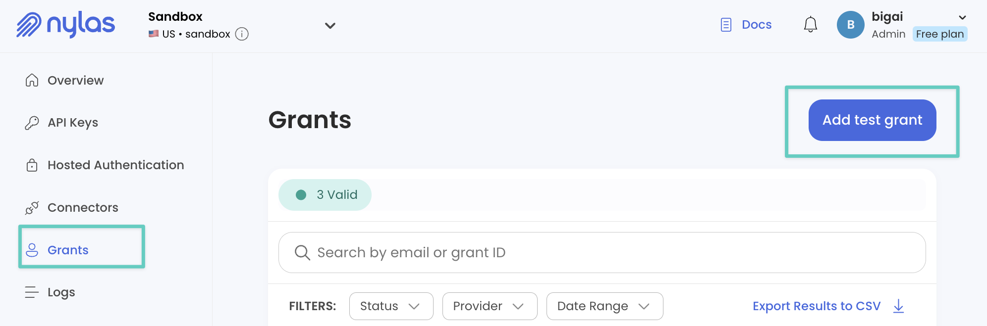 Grant ID location