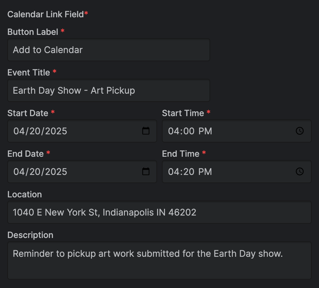 Calendar Links - a Statamic Addon