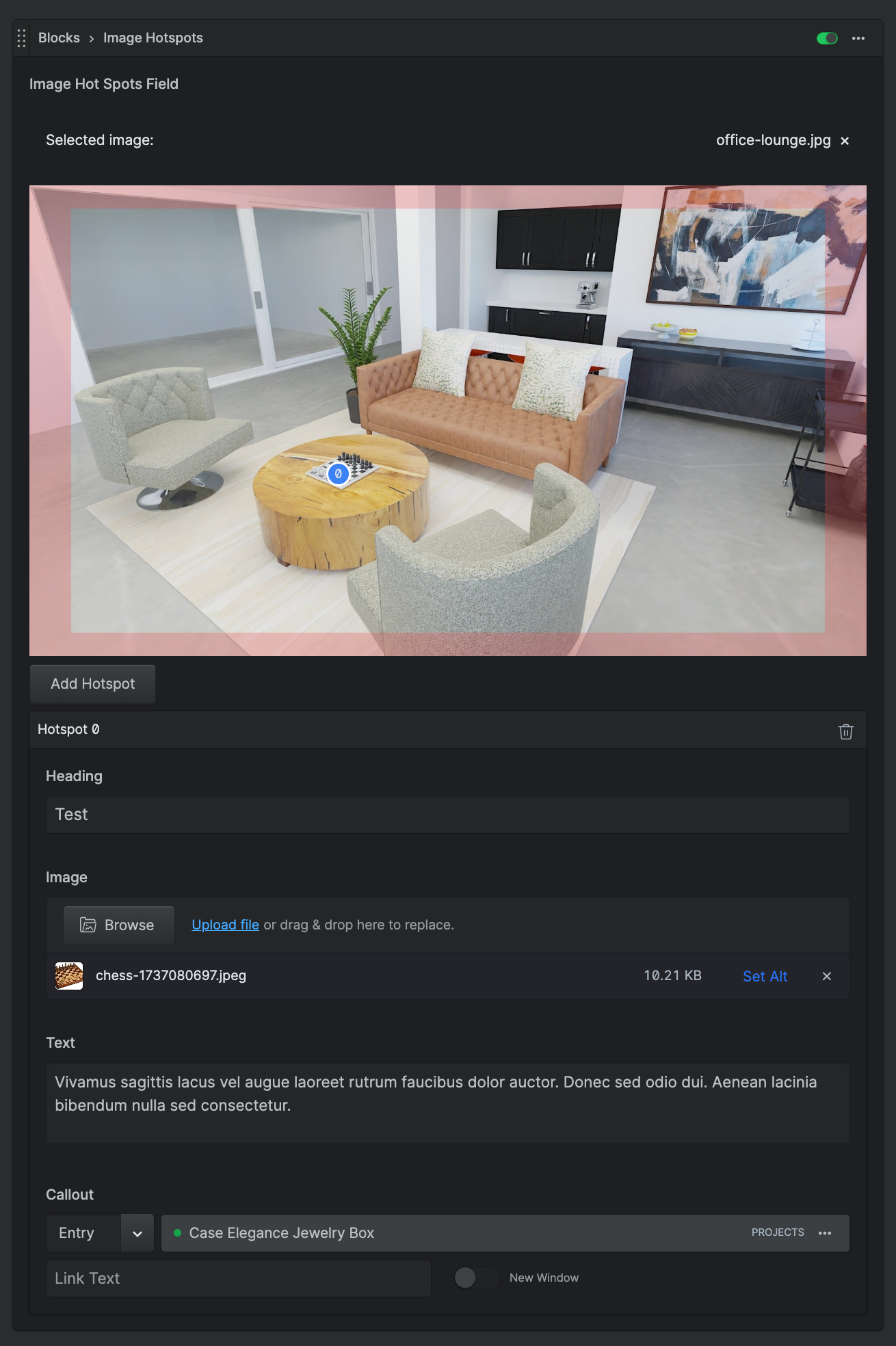 Image Hot Spots Field - a Statamic Addon