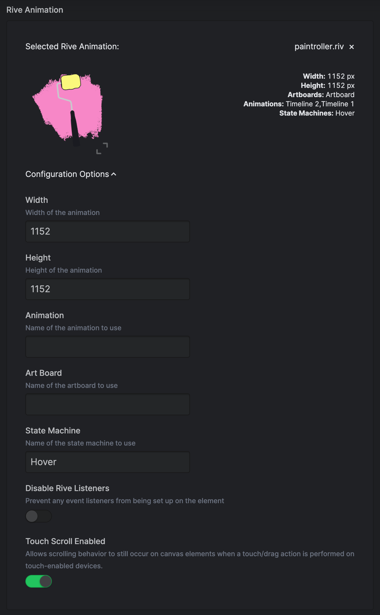 Rive Animation Field - a Statamic Addon