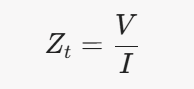 Zt = V_out / I_cable — Transfer impedance formula