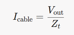 I_cable = V_measured / Zt