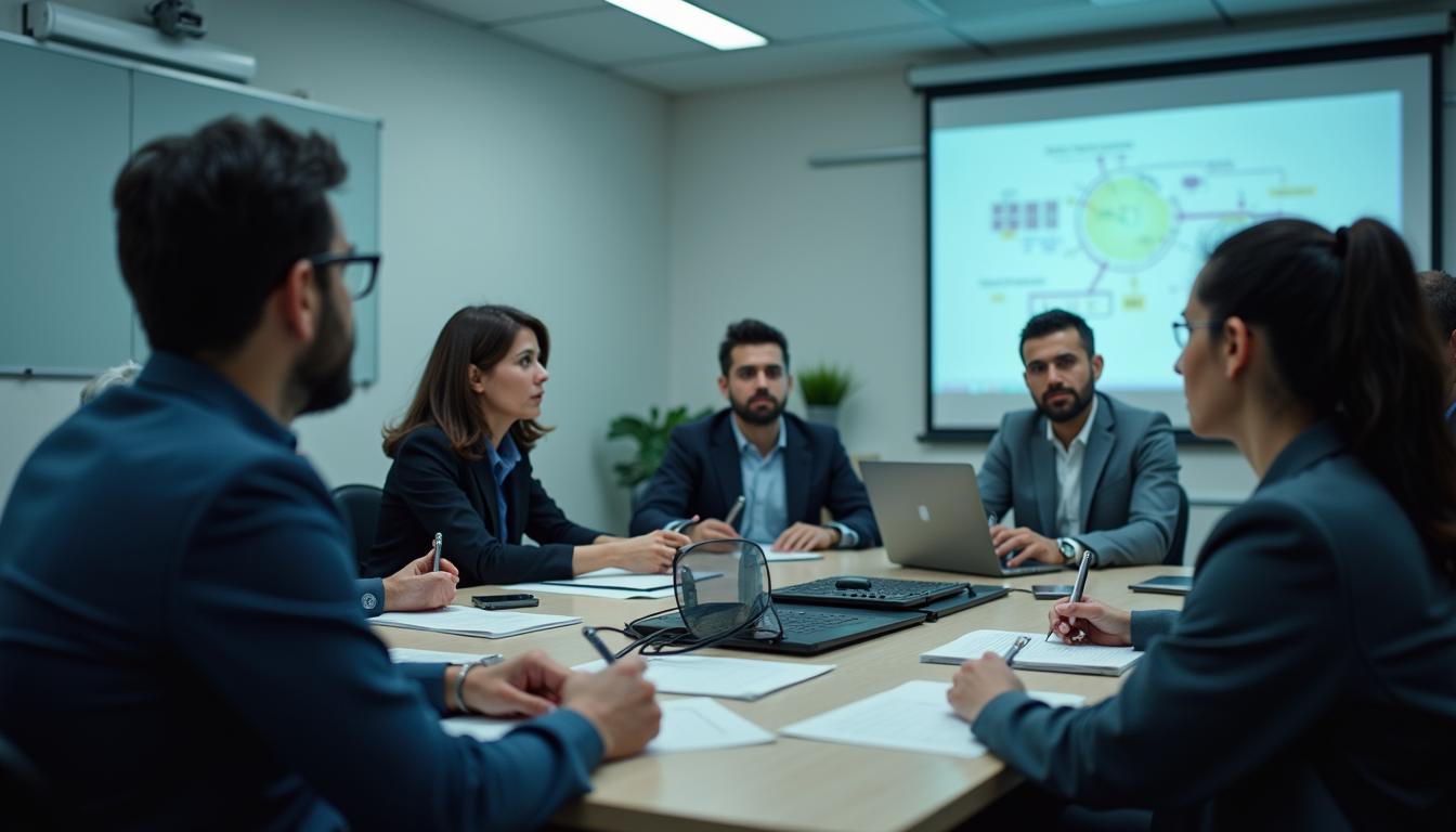 High-angle view of a training session on electromagnetic compatibility