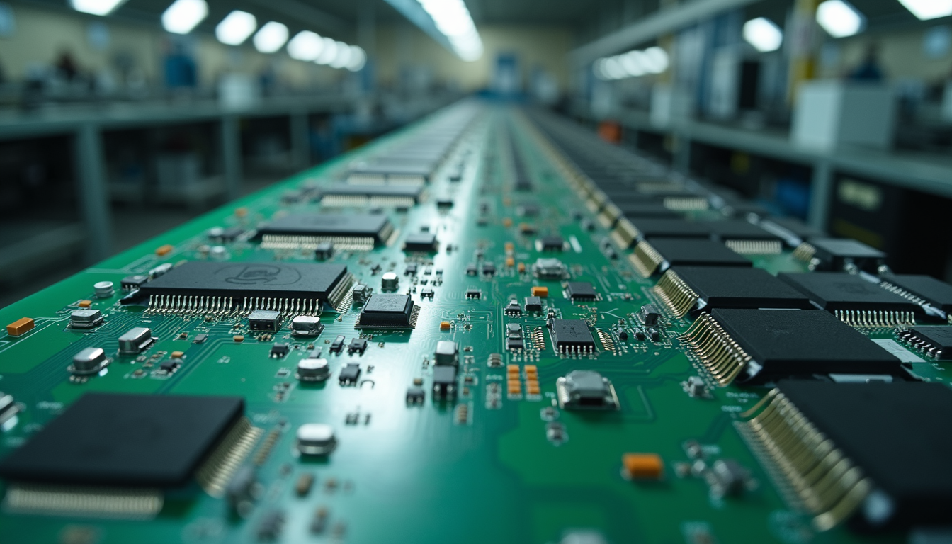 High angle view of a PCB manufacturing facility
