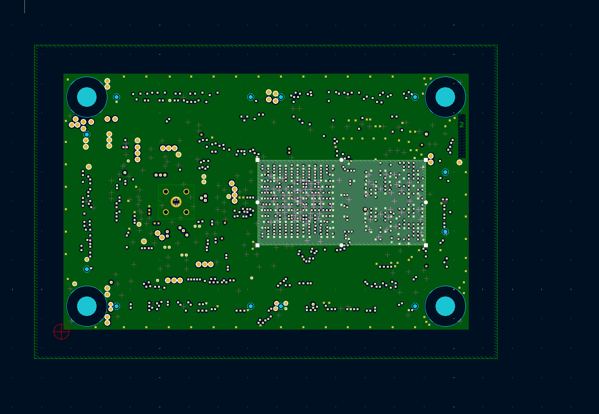 Figure 15 - Layer 2 of the PCB with the split of the planes highlighted.