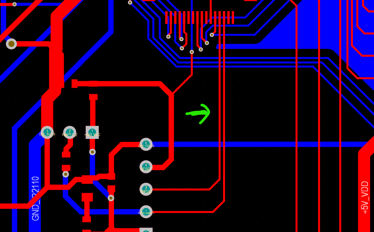 Figure 9 - Example of signals routed too close together.