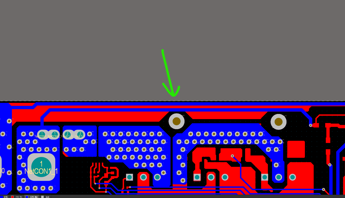 Figure 10 - Example of signals routed too close to the board edge.