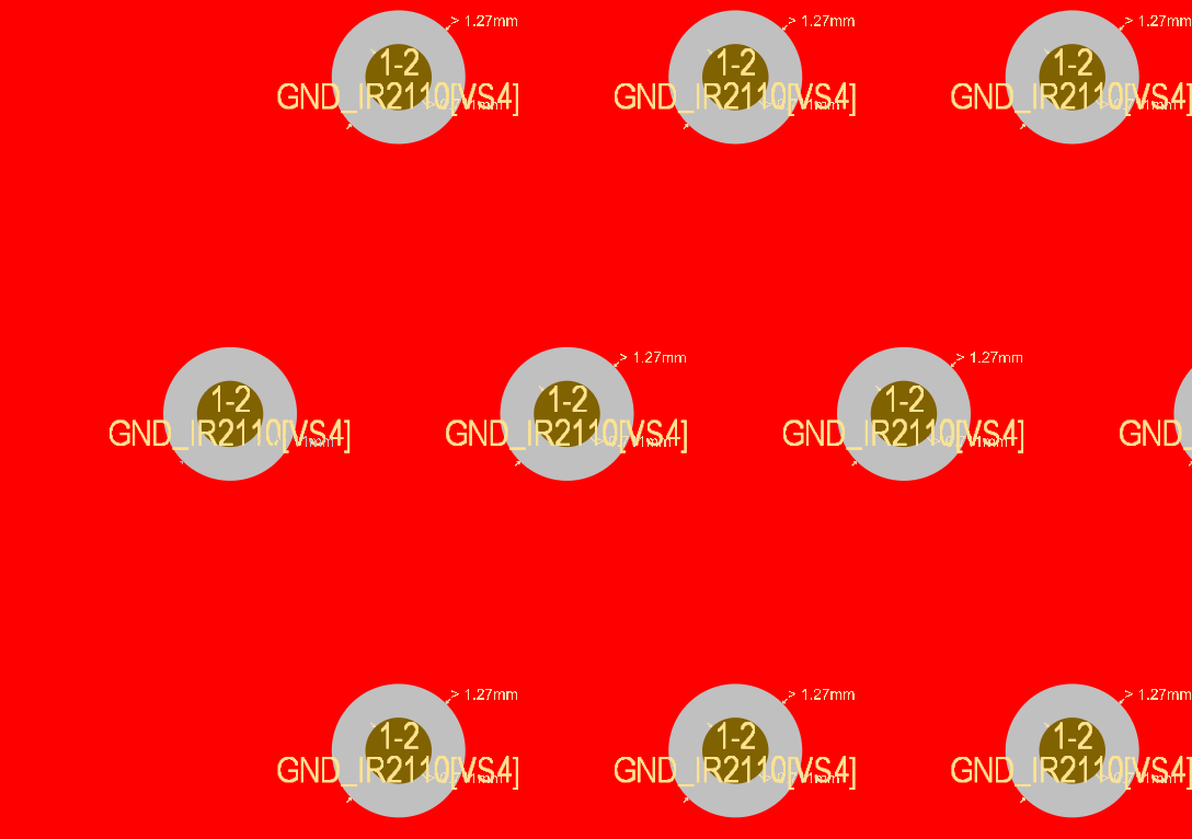 Figure 16 - Example of stitching vias arranged in a grid-like pattern.
