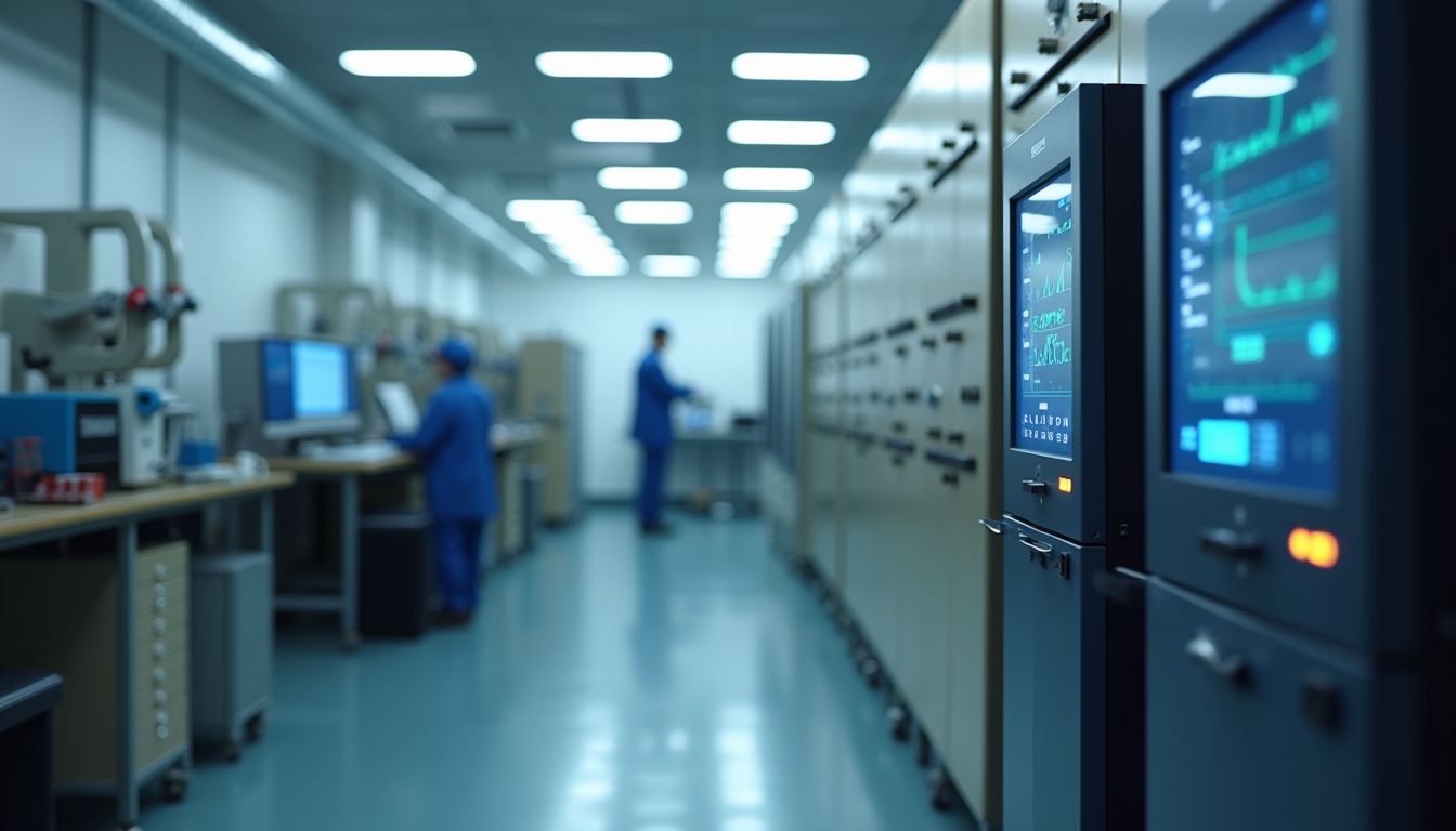 Eye-level view of a testing lab with EMC compliance testing equipment