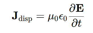 Displacement current density formula