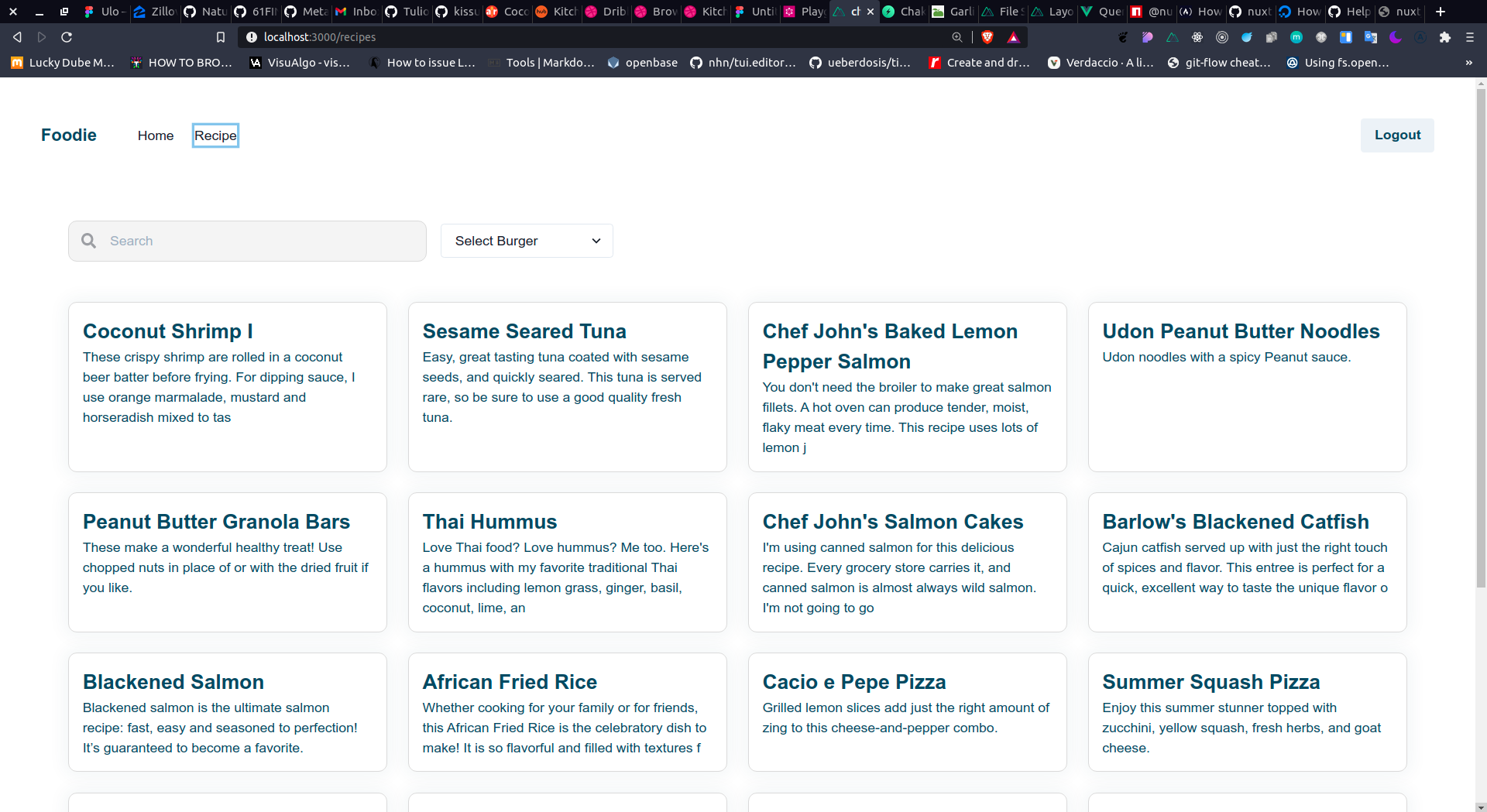 Recipes Page