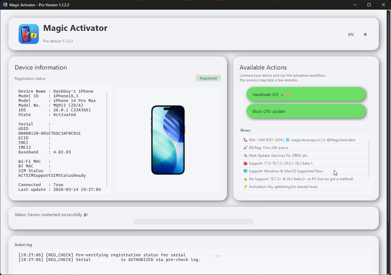 Magic Activator Pro Windows Interface