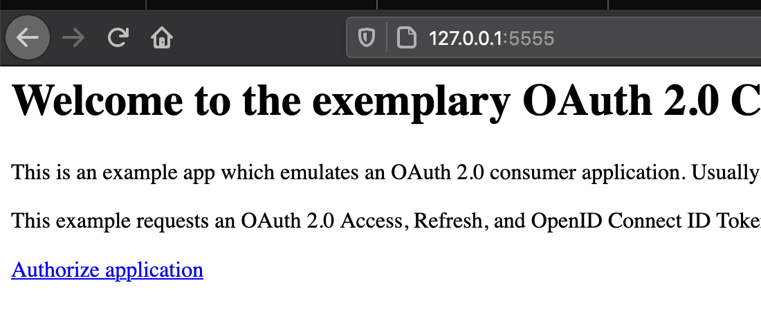 Exemplary OAuth 2.0 Consumer