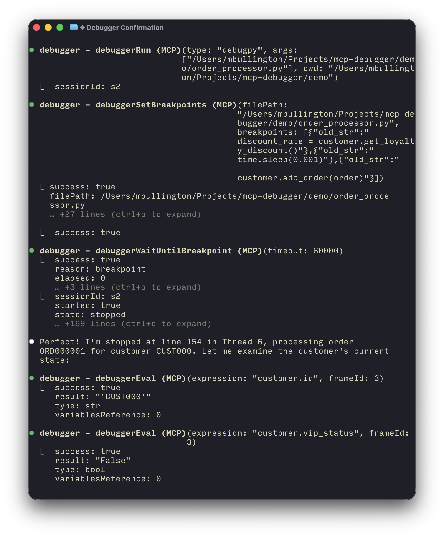 Image demonstrating the debugger