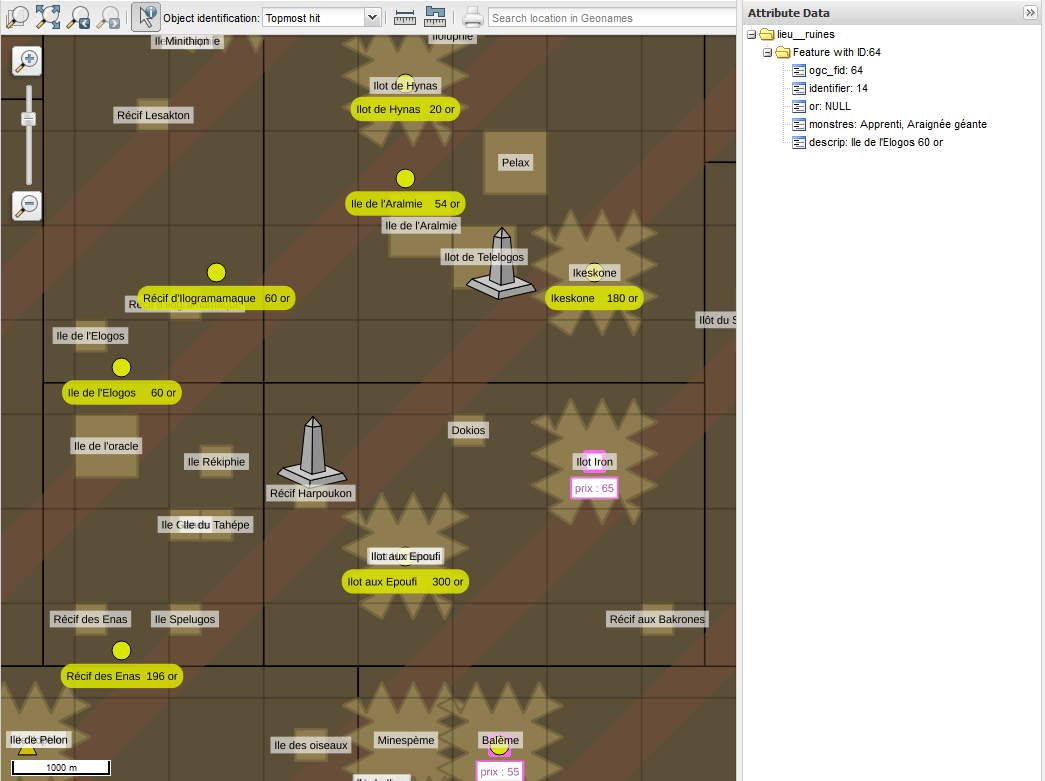 screenshot map Odyssey examiner objet