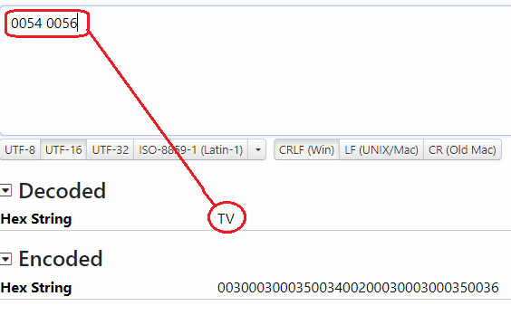 Figure 6: Decoding UTF16 back to string