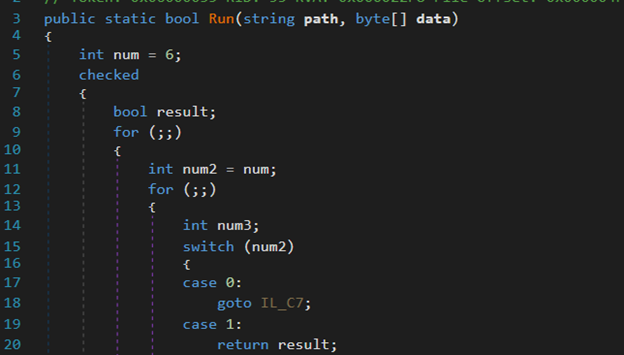 Figure 11: "Run" method of reflective .NET DLL