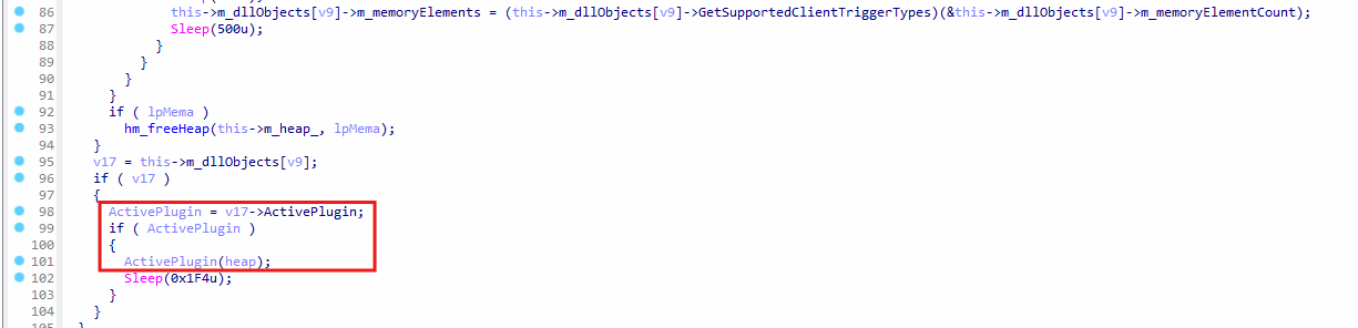 Call to ActivePlujgin function