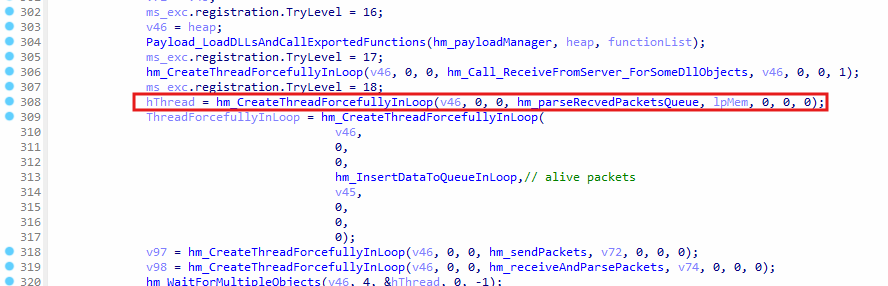 Parsing recevied packets