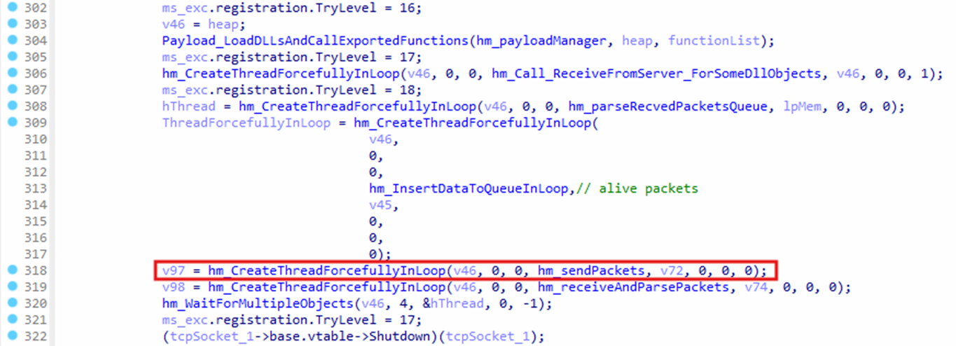 Processing send queue