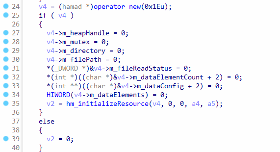 Initialization of the loaded resource