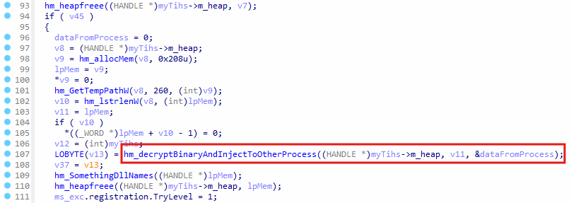 payload decryption and injection