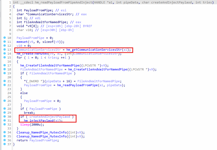 Connect to named pipe and send pipe command
