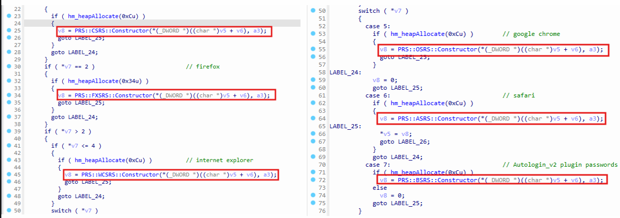 Construction of browser objects in `hm_GetBrowserObject` function
