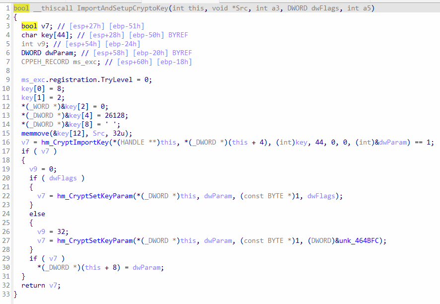 Import keys and set key param