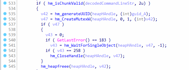 Creating a mutex if chunk exists