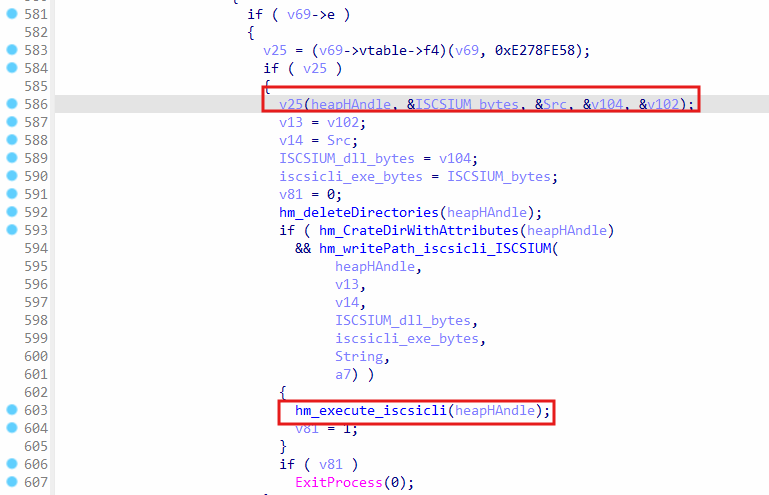 Execution of `iscsicli.exe` in memory