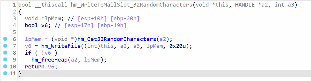 Writing random characters to a file handle