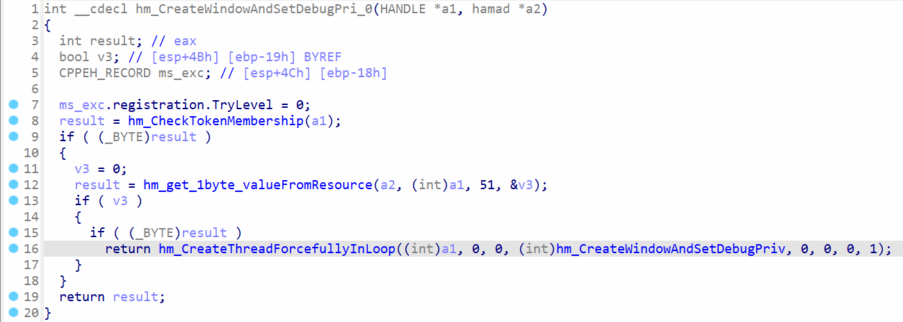 Setting debug privileges