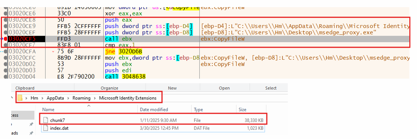 Copying of stager msedge_proxy.exe
