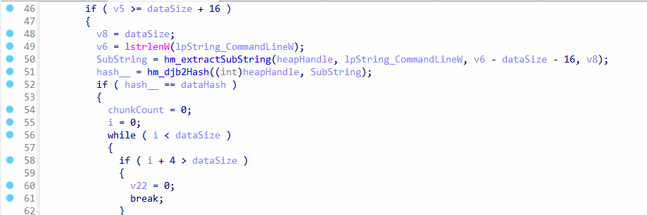 Getting hash of data in command line