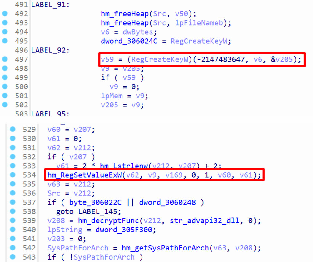 Setting registry key value