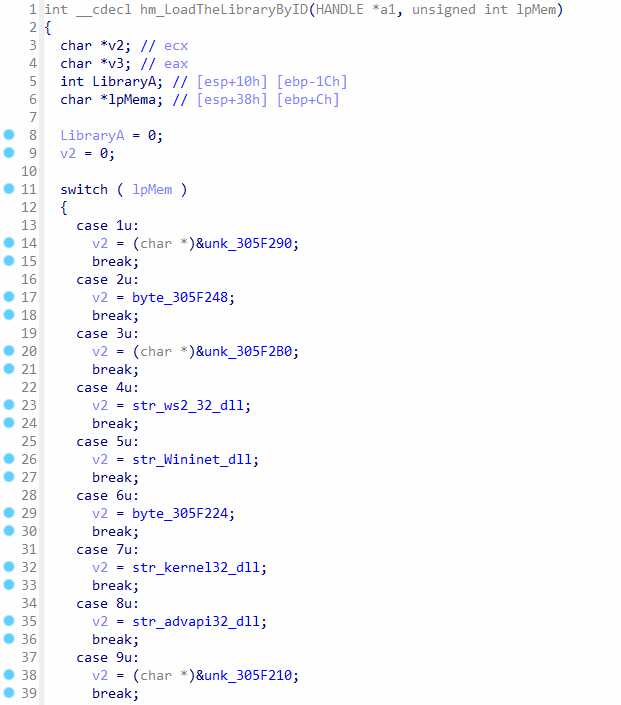  Encrypted strings with DLL file names