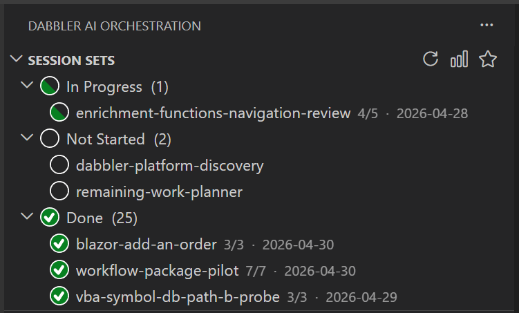 Session Set Explorer in action