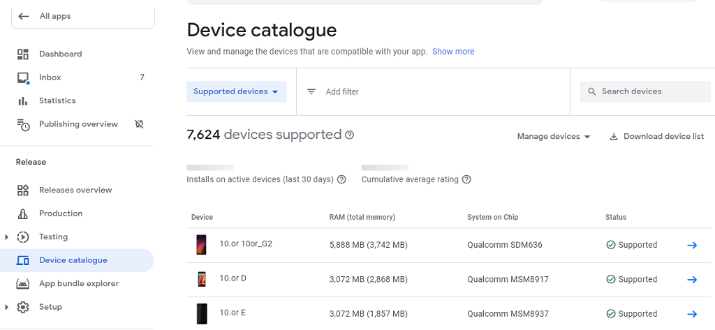 Device Catalogue