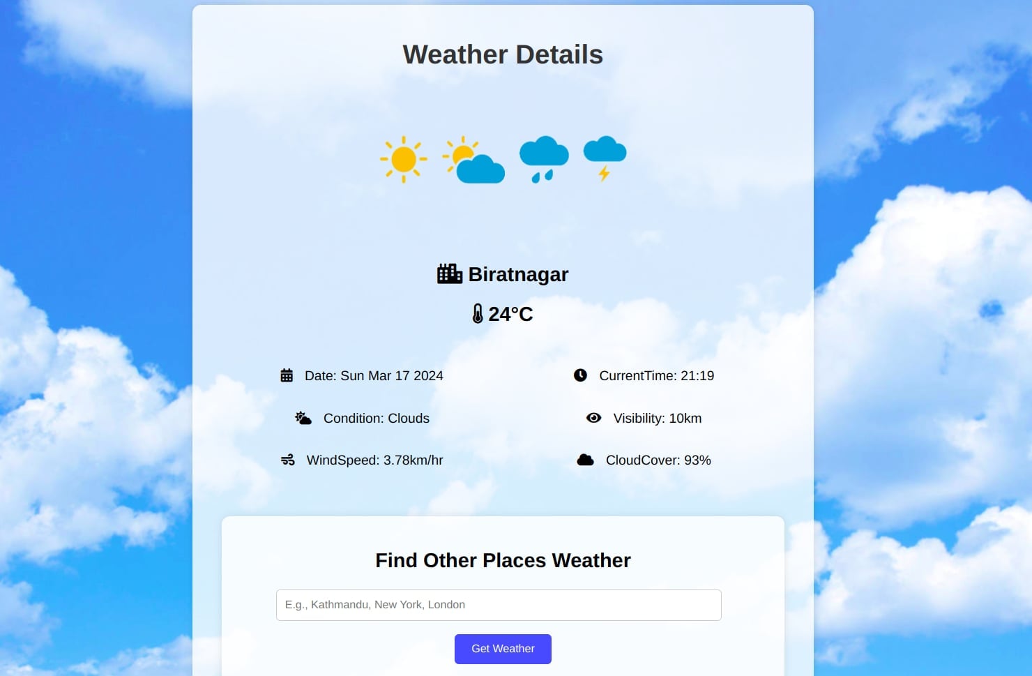 WeatherApp Screenshot