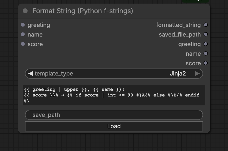 Format String — Jinja2 mode