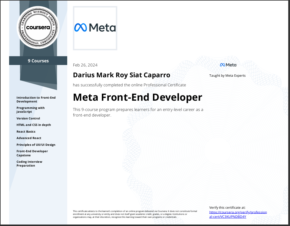 Meta Front-End Developer