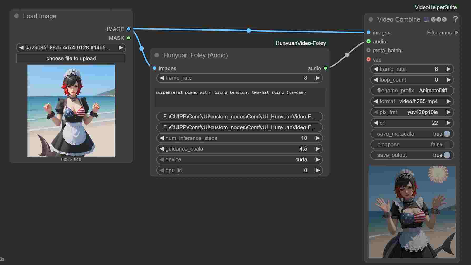 Hunyuan Video Foley Custom Node Screenshot