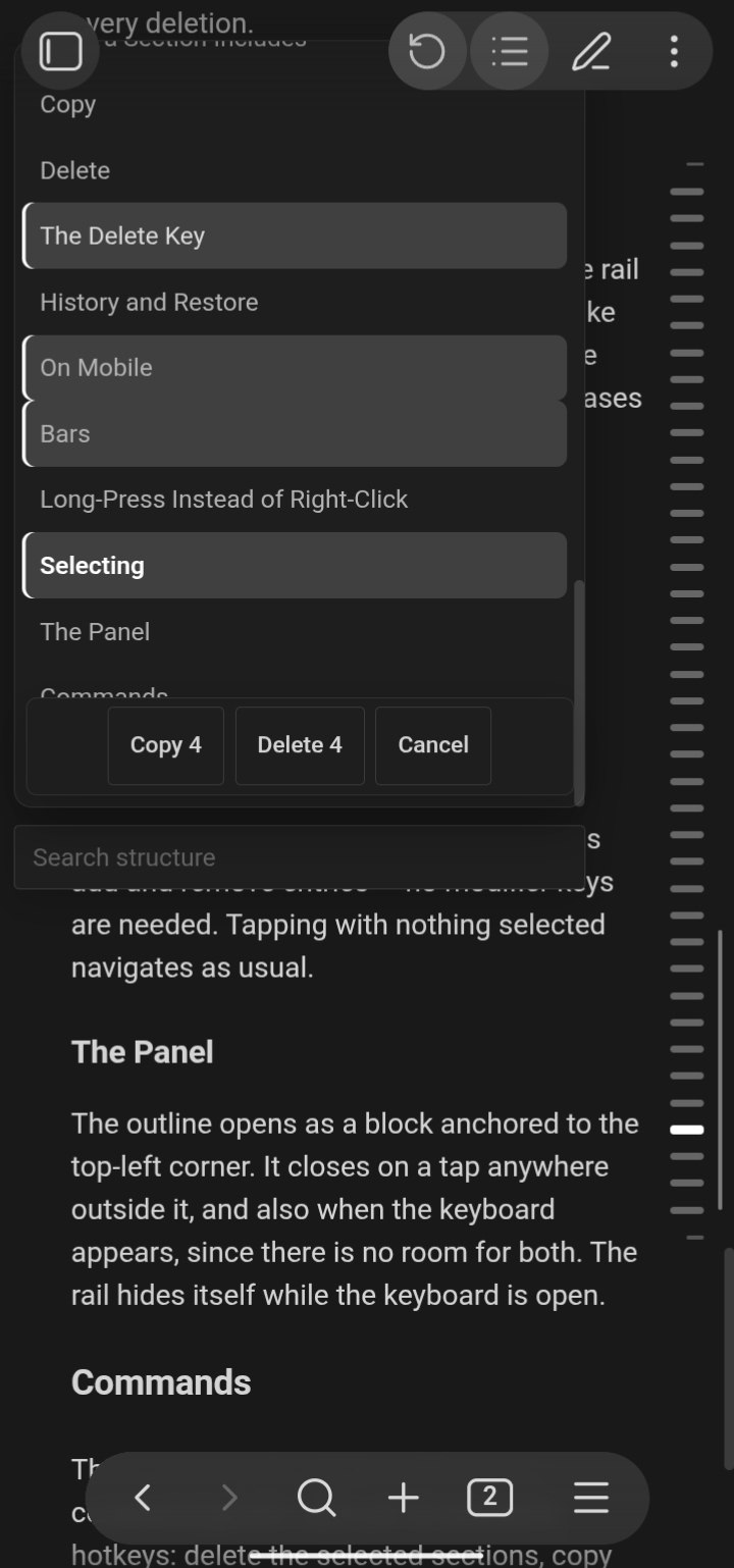 Multi-select on mobile