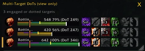 Multi-Target DoTs tracking three mobs