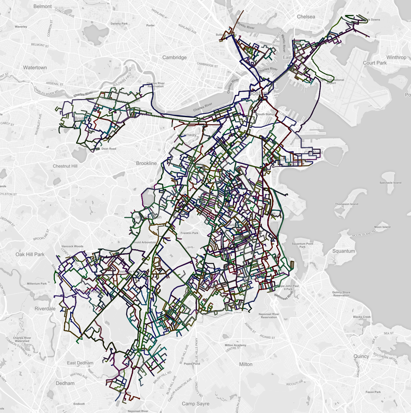 Visualization of generated route data using Leaflet