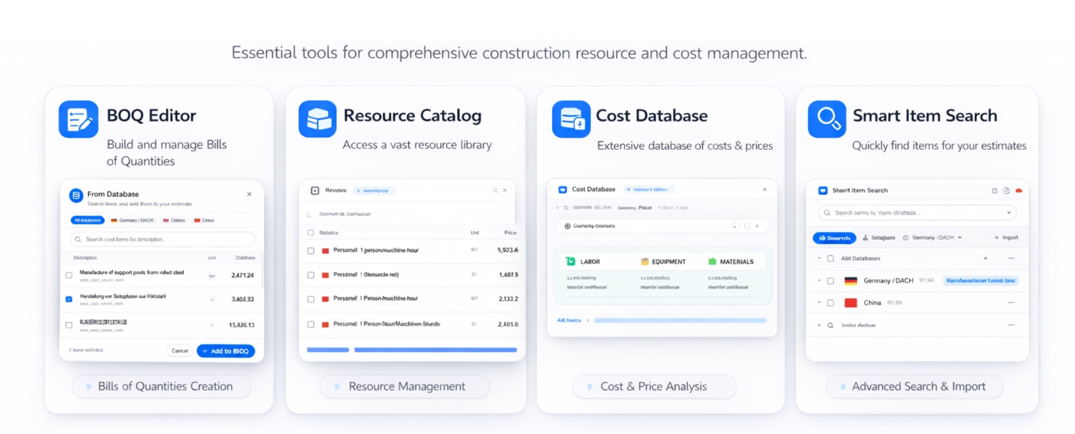 Cost Database - 55,000+ items across 11 regions