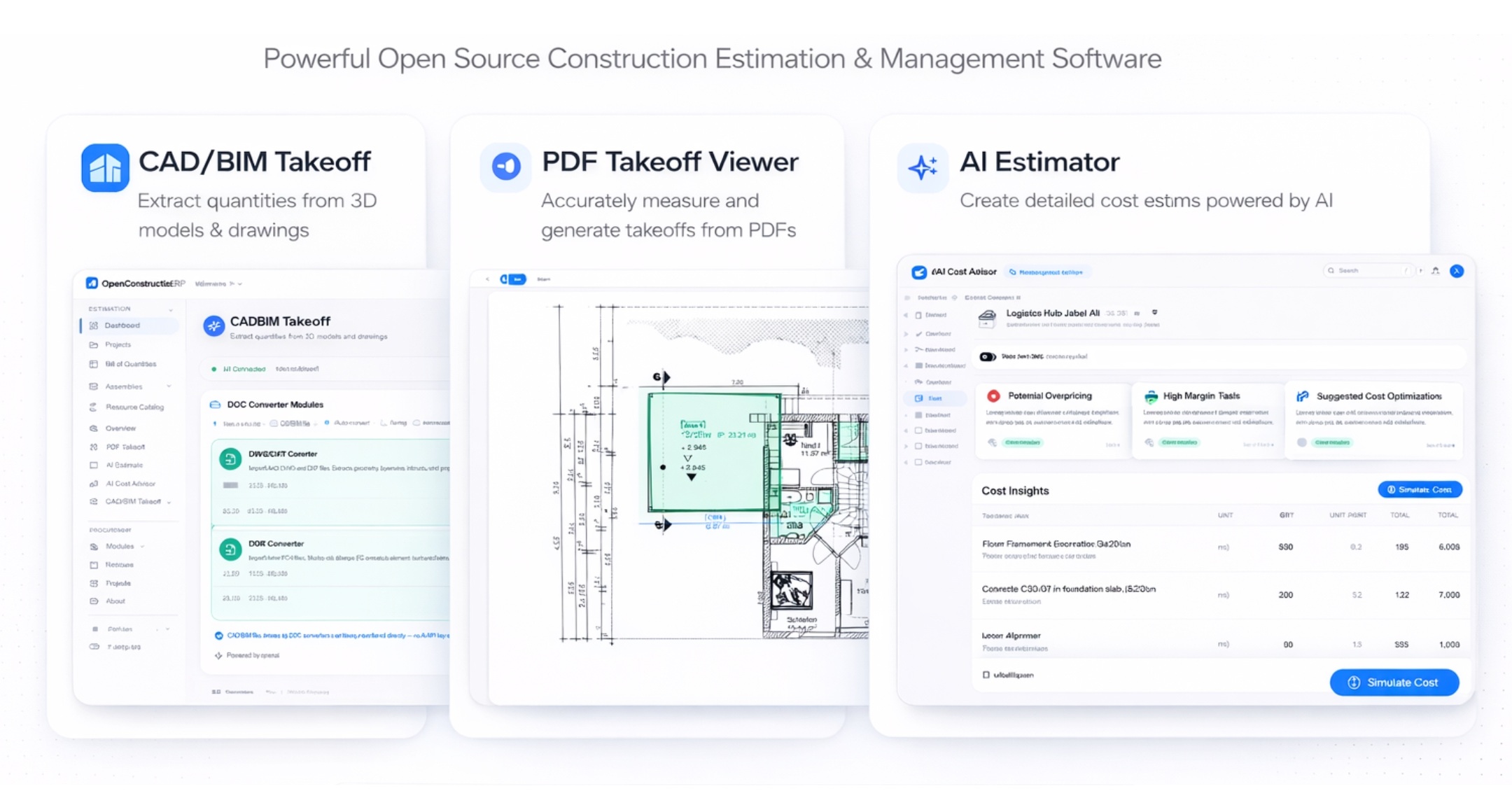 CAD/BIM Takeoff and AI-powered estimation
